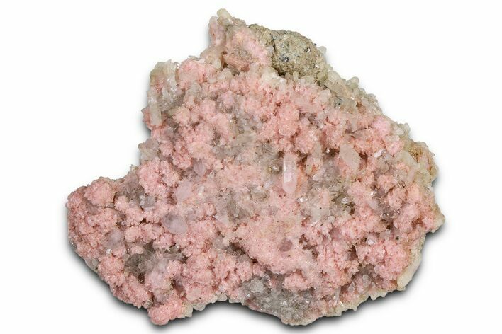 Stilbite Crystals on Quartz & Rhodochrosite Rosettes - Bulgaria #368708